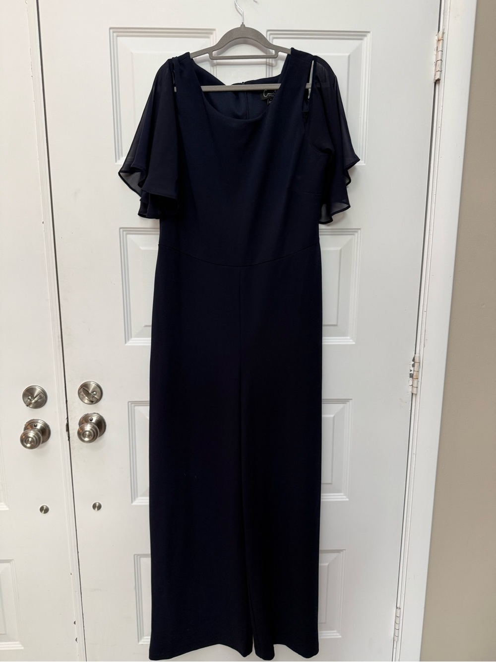 connected apparel Navy Maxi Dress with Flutter Sleeves